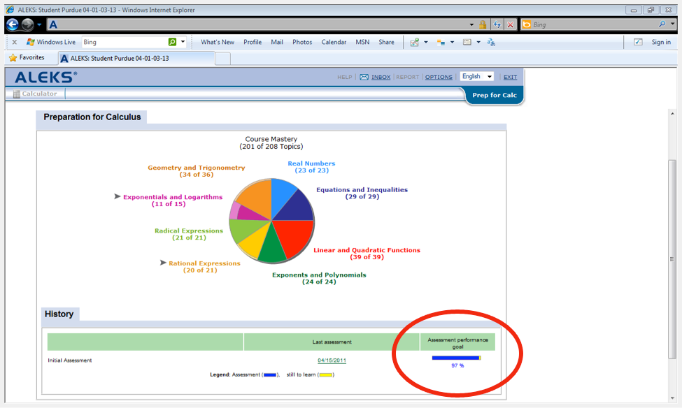 aleks math assessment placement study iupui purdue summery undergrad goal mathematics learning pictured below edu